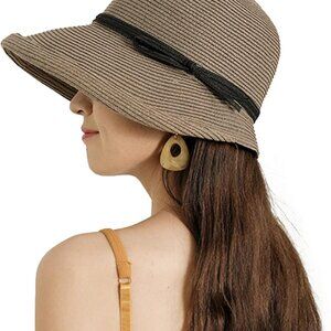 Women Straw Hat Eco-Friendly Recycled Paper Cloche Beach Sun Fedora